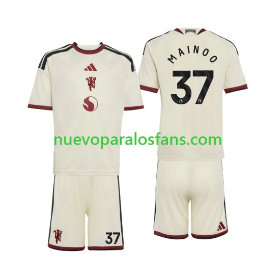 Camiseta de Fútbol Manchester United Kobbie Mainoo 37 Niño Tercera 2026-2027 Manga Corta