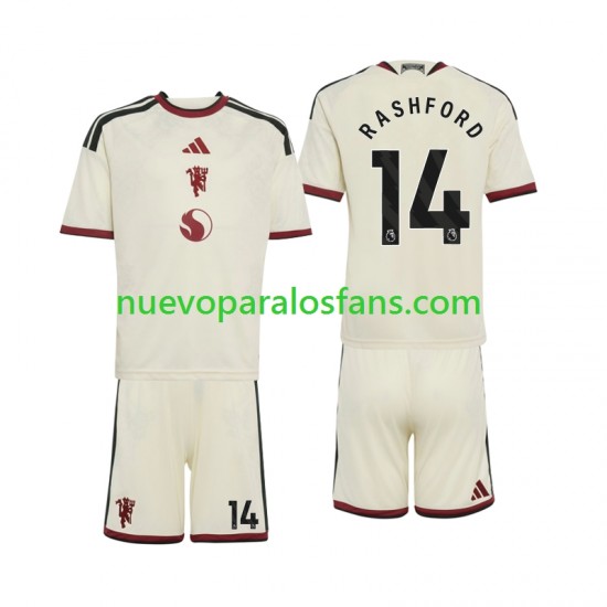 Camiseta de Fútbol Manchester United Marcus Rashford 14 Niño Tercera 2026-2027 Manga Corta