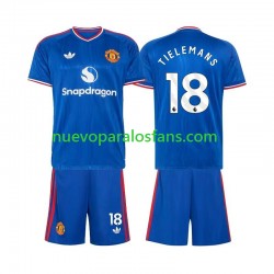 Camiseta de Fútbol Manchester United Youri Tielemans 18 Niño Exterior 2026-2027 Manga Corta