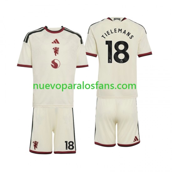 Camiseta de Fútbol Manchester United Youri Tielemans 18 Niño Tercera 2026-2027 Manga Corta