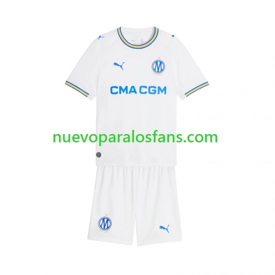 Camiseta de Fútbol Olympique de Marsella Niño Casa 2026-2027 Manga Corta