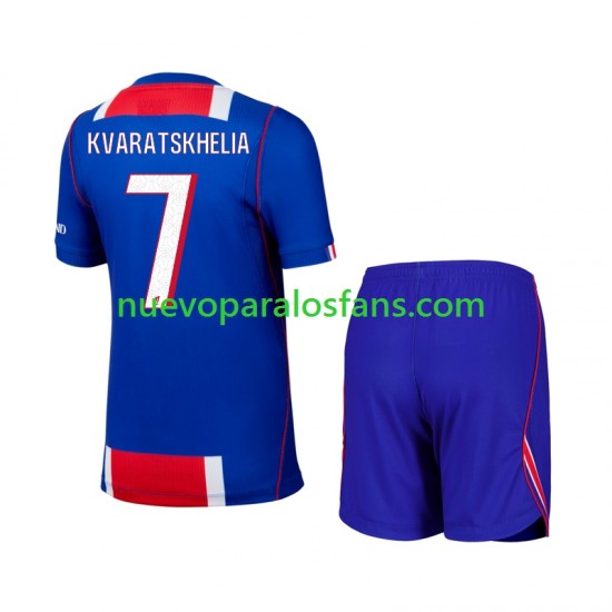 Camiseta de Fútbol Paris Saint-Germain Khvicha Kvaratskhelia 7 Niño Casa 2026-2027 Manga Corta
