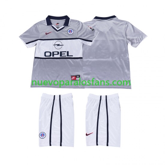 Camiseta de Fútbol Paris Saint-Germain 2000 2001 Retro Niño Exterior Manga Corta