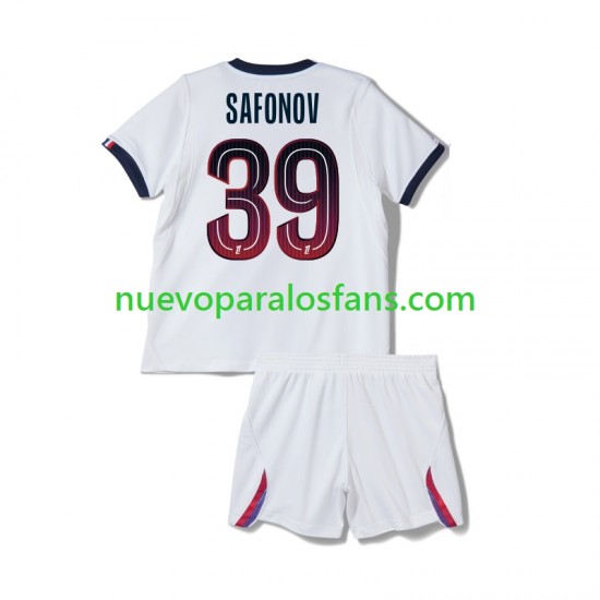 Camiseta de Fútbol Paris Saint-Germain Matvey Safonov 39 Niño Exterior 2026-2027 Manga Corta