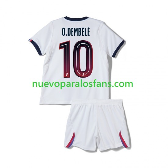 Camiseta de Fútbol Paris Saint-Germain Ousmane Dembele 10 Niño Exterior 2026-2027 Manga Corta