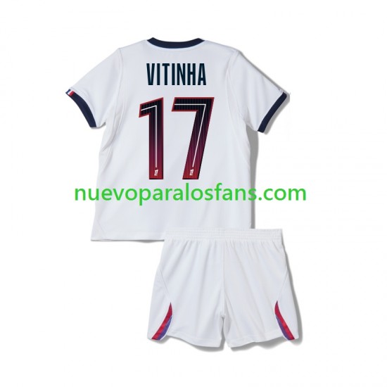 Camiseta de Fútbol Paris Saint-Germain Vitinha 17 Niño Exterior 2026-2027 Manga Corta
