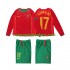 Camiseta de Fútbol Portugal Cristiano Ronaldo 17 Retro Niño Casa 2004 Manga Larga