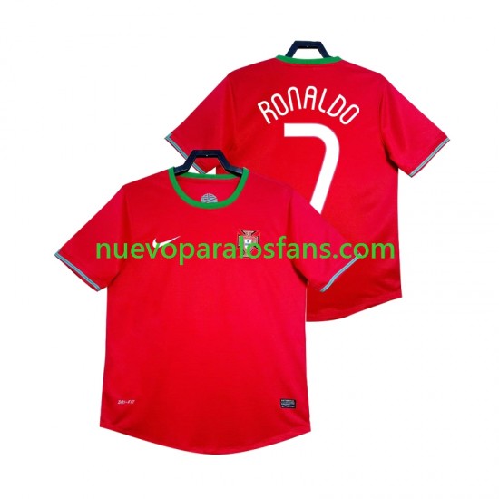 Camiseta de Fútbol Portugal Cristiano Ronaldo 7 2012 Retro Hombre Casa Manga Corta