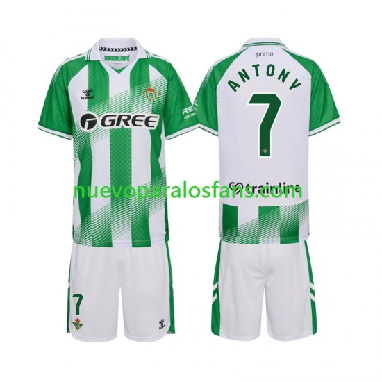 Camiseta de Fútbol Real Betis Anthoy 7 Niño Casa 2026-2027 Manga Corta
