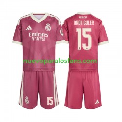 Camiseta de Fútbol Real Madrid Arda Guler 15 Niño Tercera 2026-2027 Manga Corta