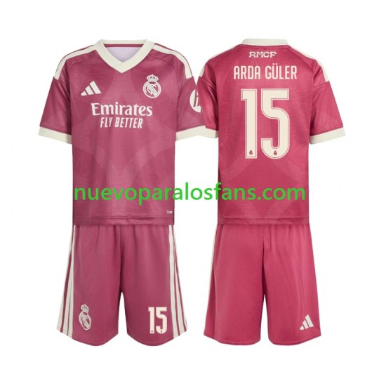 Camiseta de Fútbol Real Madrid Arda Guler 15 Niño Tercera 2026-2027 Manga Corta
