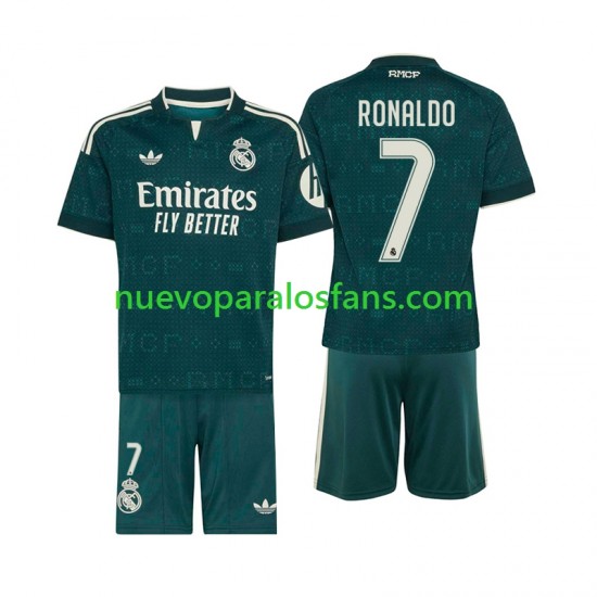 Camiseta de Fútbol Real Madrid Cristiano Ronaldo 7 Niño Exterior 2026-2027 Manga Corta