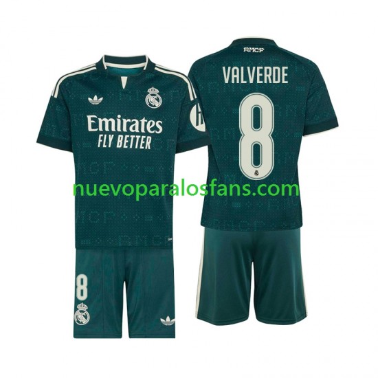 Camiseta de Fútbol Real Madrid Federico Valverde 8 Niño Exterior 2026-2027 Manga Corta