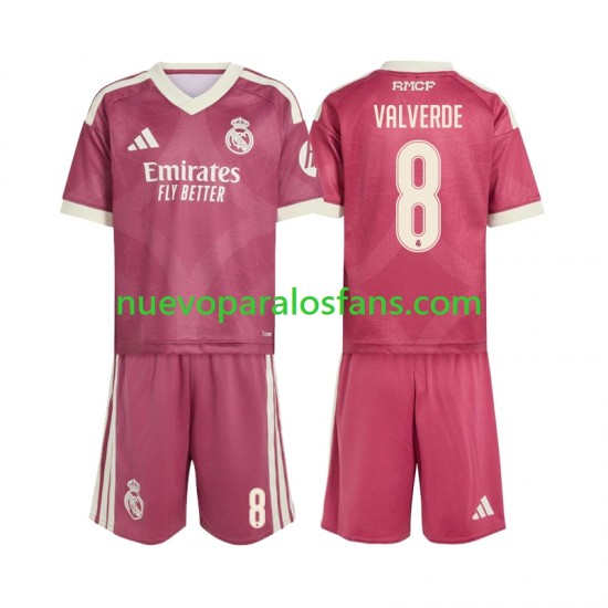 Camiseta de Fútbol Real Madrid Federico Valverde 8 Niño Tercera 2026-2027 Manga Corta