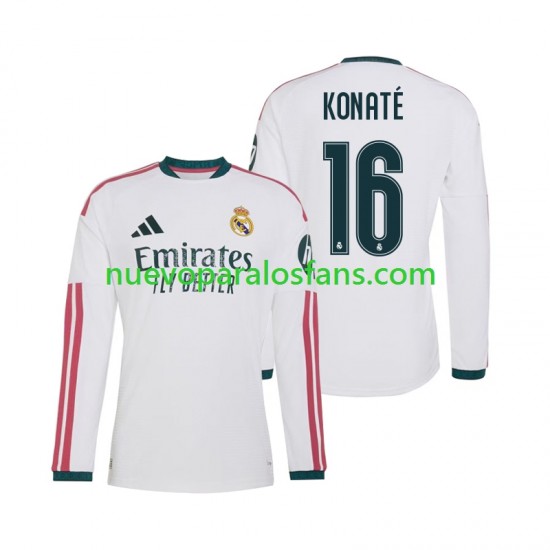 Camiseta de Fútbol Real Madrid Ibrahima Konate 16 Hombre Casa 2026-2027 Manga Larga