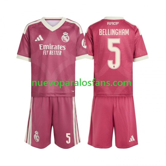 Camiseta de Fútbol Real Madrid Jude Bellingham 5 Niño Tercera 2026-2027 Manga Corta