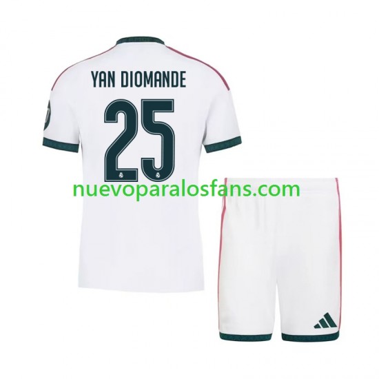 Camiseta de Fútbol Real Madrid Yan Diomande 25 Niño Casa 2026-2027 Manga Corta