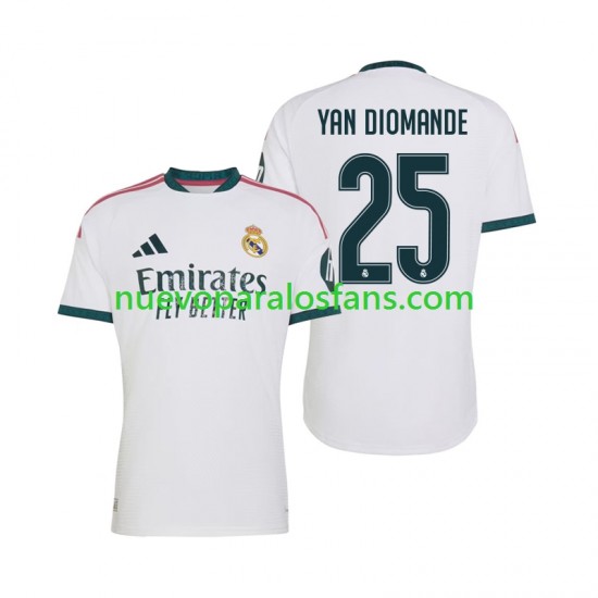 Camiseta de Fútbol Real Madrid Yan Diomande 25 Hombre Casa 2026-2027 Manga Corta