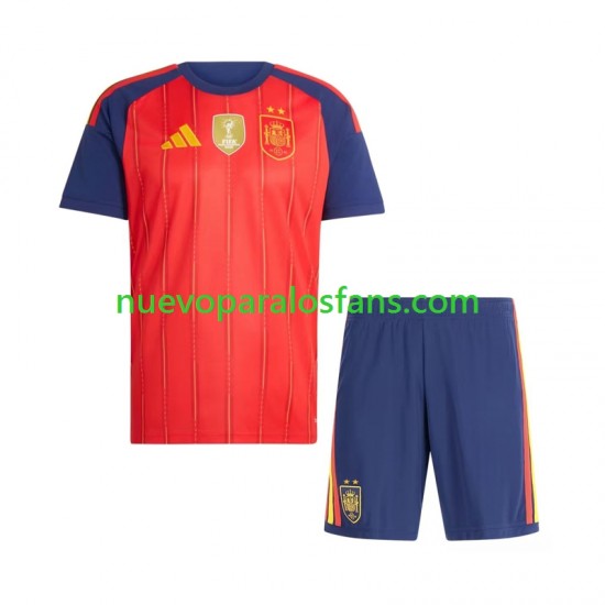 Camiseta de Fútbol España 2-star Niño Casa 2026-2027 Manga Corta