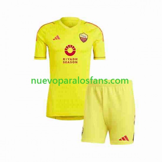 Camiseta de Fútbol AS Roma Portero Niño Casa 2023-2024 Manga Corta