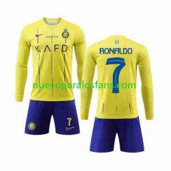 Camiseta de Fútbol Al-Nassr Cristiano Ronaldo 7 Niño Casa 2023-2024 Manga Larga