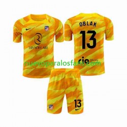 Camiseta de Fútbol Atlético Madrid Jan Oblak 13 Orangecolor Portero Niño 2023-2024 Manga Corta