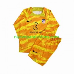 Camiseta de Fútbol Atlético Madrid Orangecolor Portero Niño 2023-2024 Manga Larga