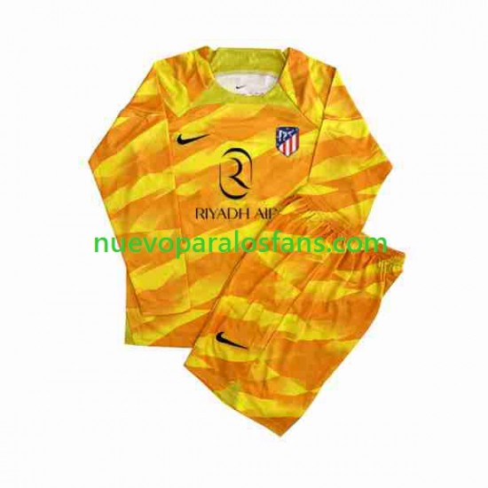 Camiseta de Fútbol Atlético Madrid Orangecolor Portero Niño 2023-2024 Manga Larga