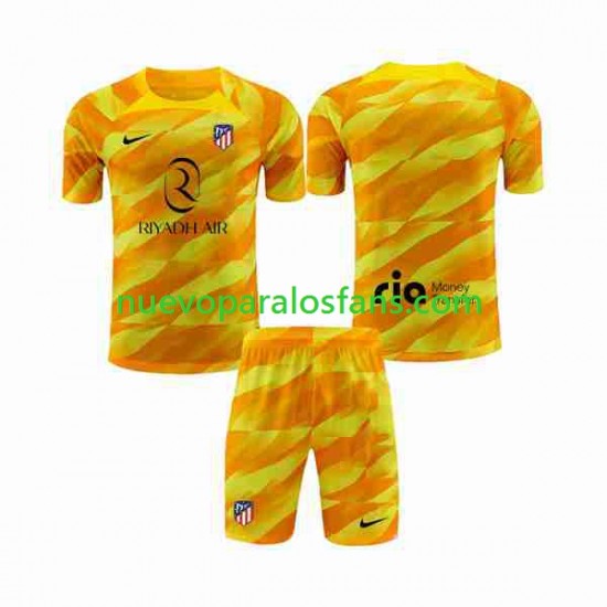 Camiseta de Fútbol Atlético Madrid Orangecolor Portero Niño 2023-2024 Manga Corta