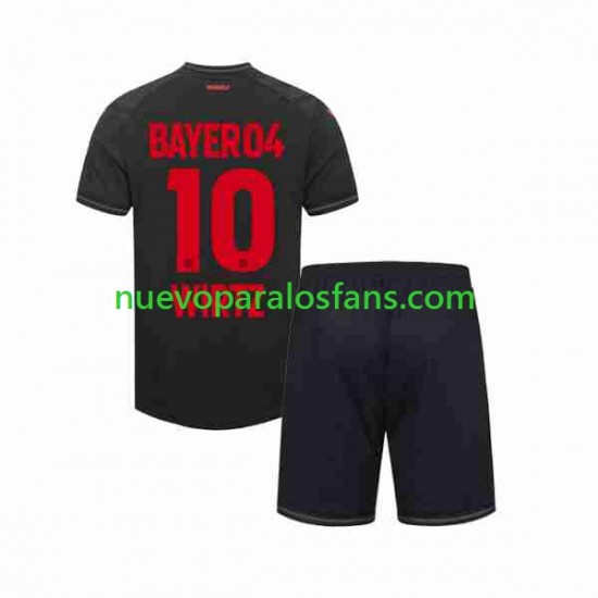 Camiseta de Fútbol Bayer 04 Leverkusen Florian Wirtz 10 Niño Casa 2023-2024 Manga Corta