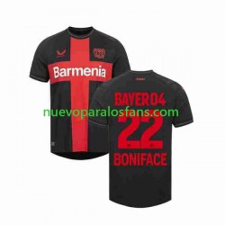 Camiseta de Fútbol Bayer 04 Leverkusen Victor Boniface 22 Hombre Casa 2023-2024 Manga Corta