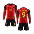 Camiseta de Fútbol Bélgica R.LUKAKU 9 Niño Casa Copa Mundial 2022 Manga Larga