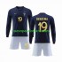 Camiseta de Fútbol Francia Benzema 19 Niño Casa Copa Mundial 2022 Manga Larga