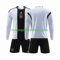 Camiseta de Fútbol Alemania Niño Casa Copa Mundial 2022 Manga Larga