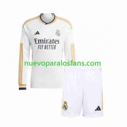 Camiseta de Fútbol Real Madrid Niño Casa 2023-2024 Manga Larga