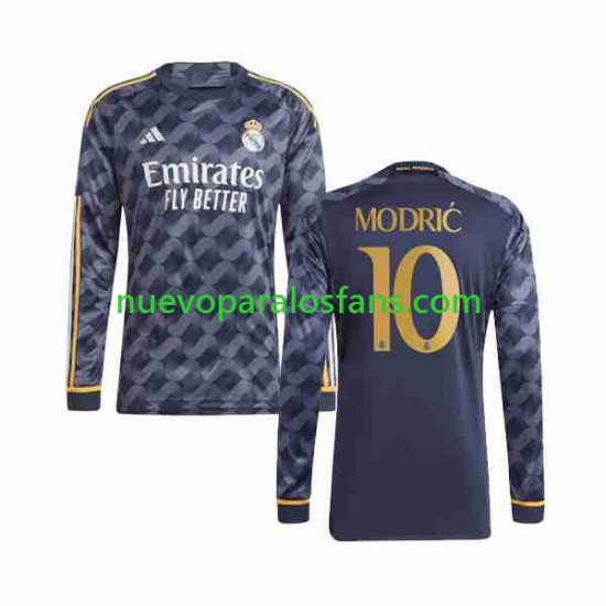Camiseta de Fútbol Real Madrid Modrić Luka 10 Hombre Exterior 2023-2024 Manga Larga