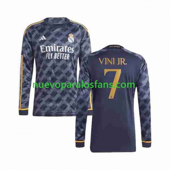 Camiseta de Fútbol Real Madrid Vini Jr 7 Hombre Exterior 2023-2024 Manga Larga