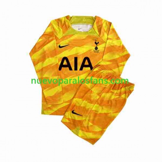 Camiseta de Fútbol Tottenham Hotspur Orangecolor Portero Niño Exterior 2023-2024 Manga Larga