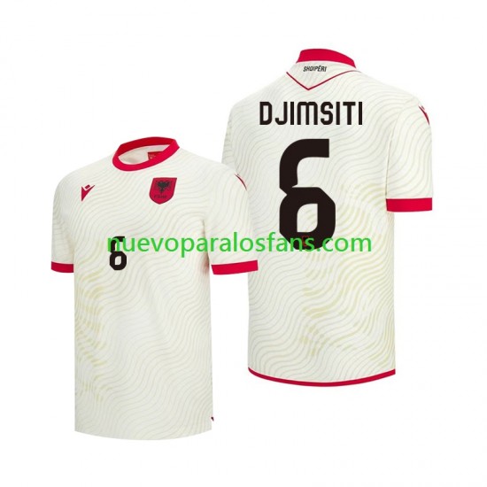 Camiseta de Fútbol Albania Berat Djimsiti 6 Hombre Exterior Copa Mundial 2026 Manga Corta