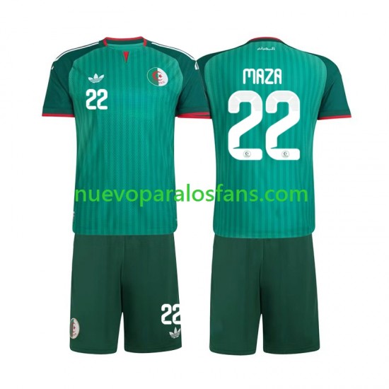 Camiseta de Fútbol Argelia Ibrahim Maza 22 Niño Exterior 2026 Manga Corta
