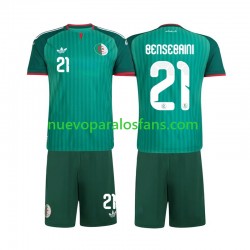 Camiseta de Fútbol Argelia Ramy Bensebaini 21 Niño Exterior 2026 Manga Corta