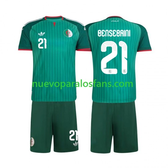 Camiseta de Fútbol Argelia Ramy Bensebaini 21 Niño Exterior 2026 Manga Corta