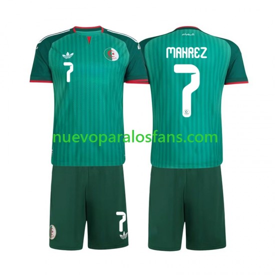 Camiseta de Fútbol Argelia Riyad Mahrez 7 Niño Exterior 2026 Manga Corta