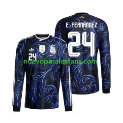 Camiseta de Fútbol Argentina Enzo Fernandez 24 Hombre Exterior Copa Mundial 2026 Manga Larga