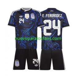 Camiseta de Fútbol Argentina Enzo Fernandez 24 Niño Exterior Copa Mundial 2026 Manga Corta