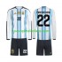 Camiseta de Fútbol Argentina Franco Mastantuono 22 Niño Casa Copa Mundial 2026 Manga Larga