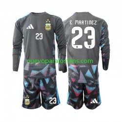 Camiseta de Fútbol Argentina Emiliano Martinez 23 Portero Niño Casa Copa Mundial 2026 Manga Larga