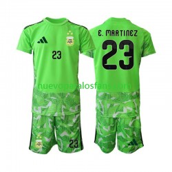 Camiseta de Fútbol Argentina Emiliano Martinez 23 Portero Niño Tercera Copa Mundial 2026 Manga Corta
