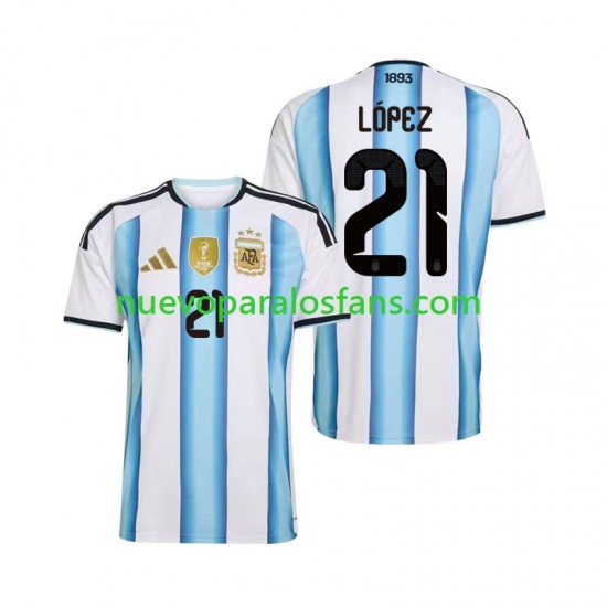 Camiseta de Fútbol Argentina Jose Manuel Lopez 21 Hombre Casa Copa Mundial 2026 Manga Corta