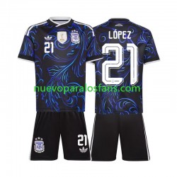 Camiseta de Fútbol Argentina Jose Manuel Lopez 21 Niño Exterior Copa Mundial 2026 Manga Corta